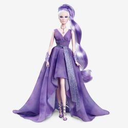 Barbie Crystal Fantasy Collection Doll Amethyst Crystals Gold Label IN HAND