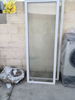 White Framed Glass Window Panel