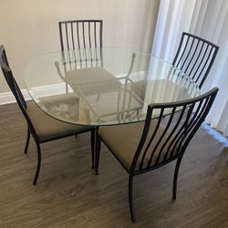 Glass Table & 4 Chairs 