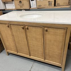 Cara Rattan Bathroom Vanity 48”  