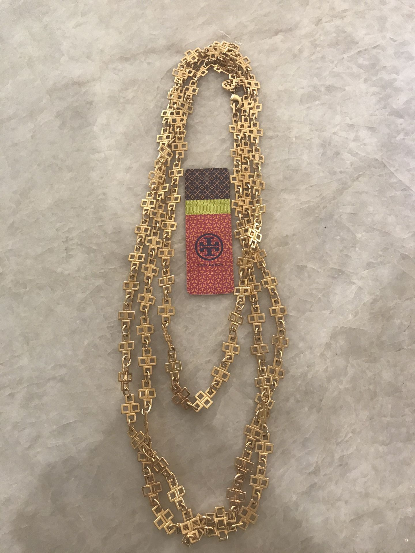 Torch Burch long gold plated chain