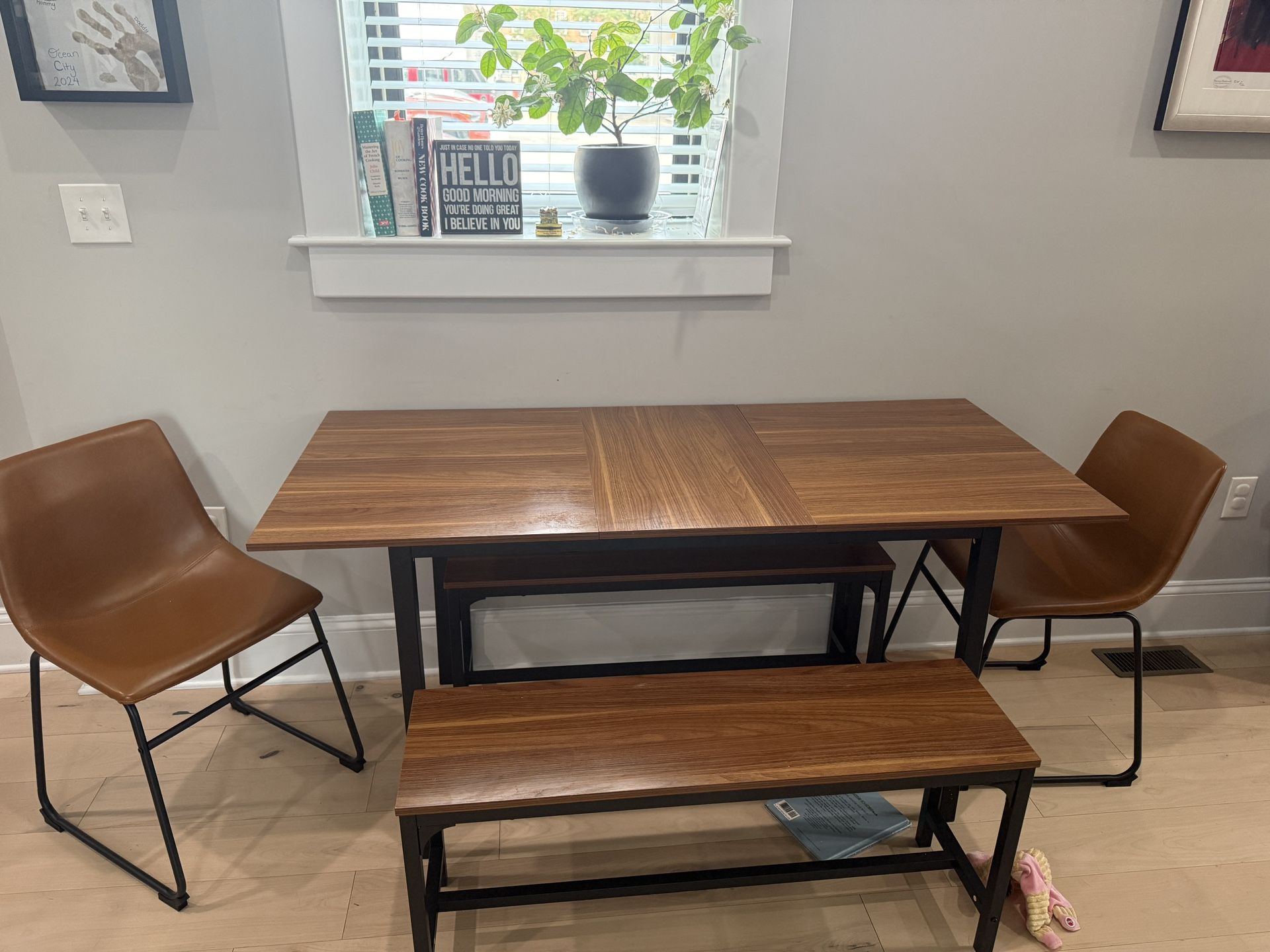 Kitchen Table With 2 Chairs And 2 Benches
