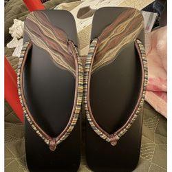 kimono sandal wood vintage fine handmade crafted 