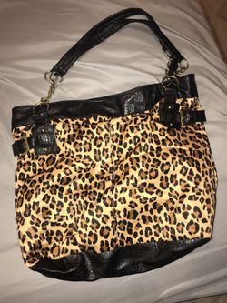 Large cheetah tote