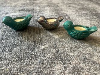 Porcelain Songbird Candle Set