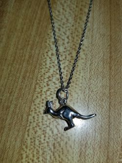 Vintage 925 Silver Chain with Sterling Silver Kangaroo Charm/Pendant