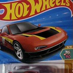 Hot Wheels '95 Mazda RX-7 Drift 70s vs 90s Red Black Yellow 1:64 Diecast Car