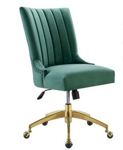 VELVET TUFTED OFFICE CHAIR X 4