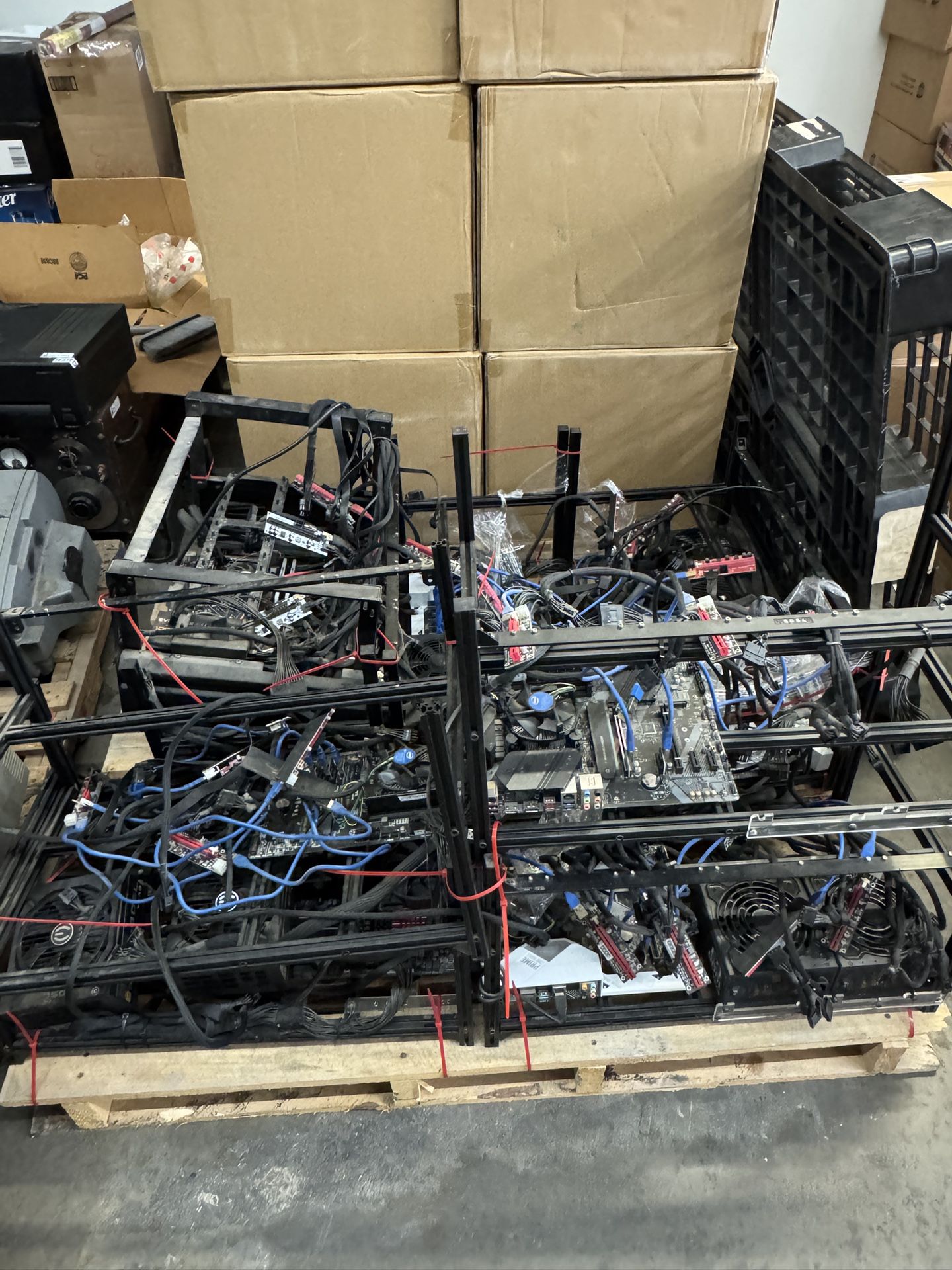 Mining Rig With Frame And Spare Parts