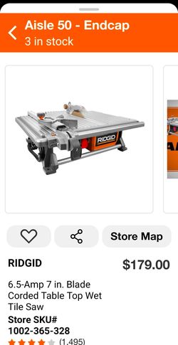Ridgid 7in. Top wet tile saw