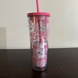 Starbucks Roller Rabbit Holiday 2025 Clear Tumbler Cup Pink Monkeys NEW Ready