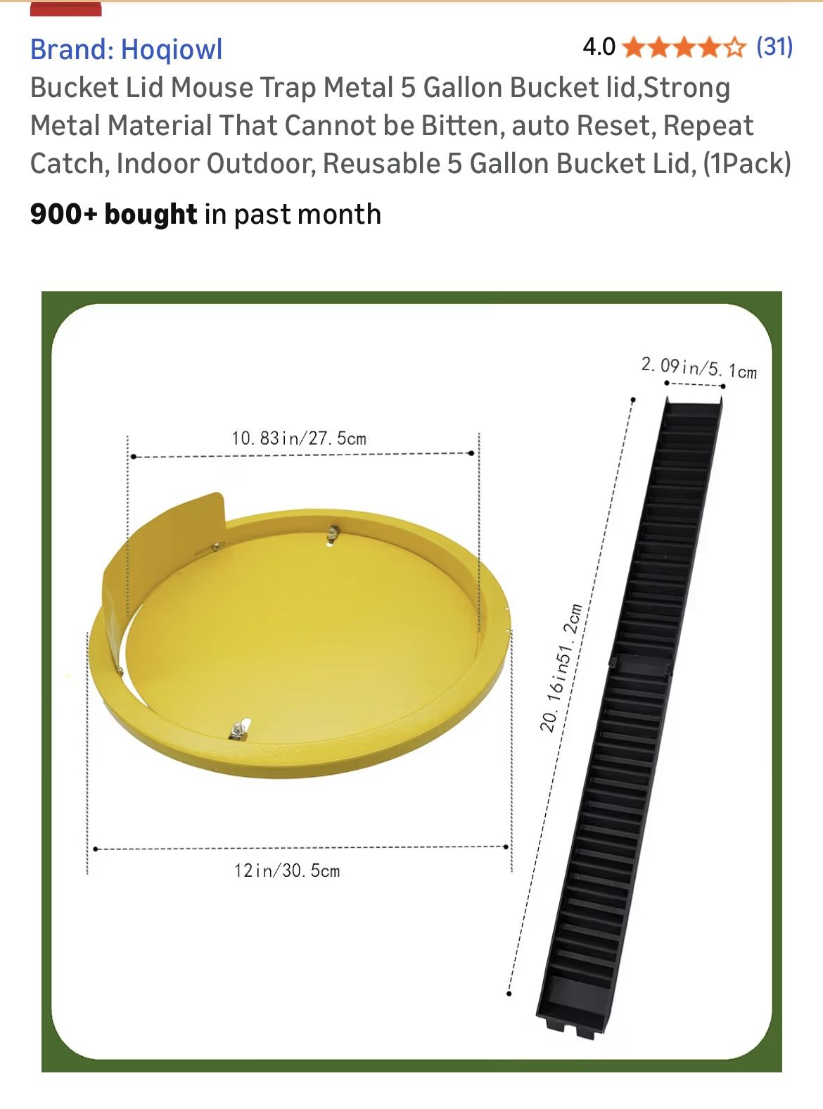 Brand New : Bucket Lid Mouse Trap Metal