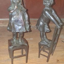 Solid bronze statues