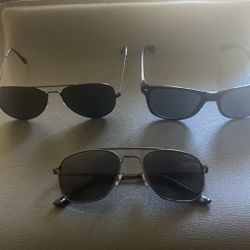 3 Pairs Of Sunglasses 2 Used 1 Brand New