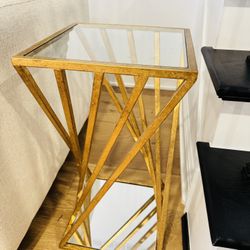 Gold Mirror Side Table