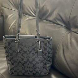 COACH Vintage Black Mini Canvas Tote
