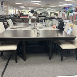 Wooden Style Expandable Dining Table W/4 FREE MICROFIBER CHAIRS! For Sale (labor Day Pre-sale)