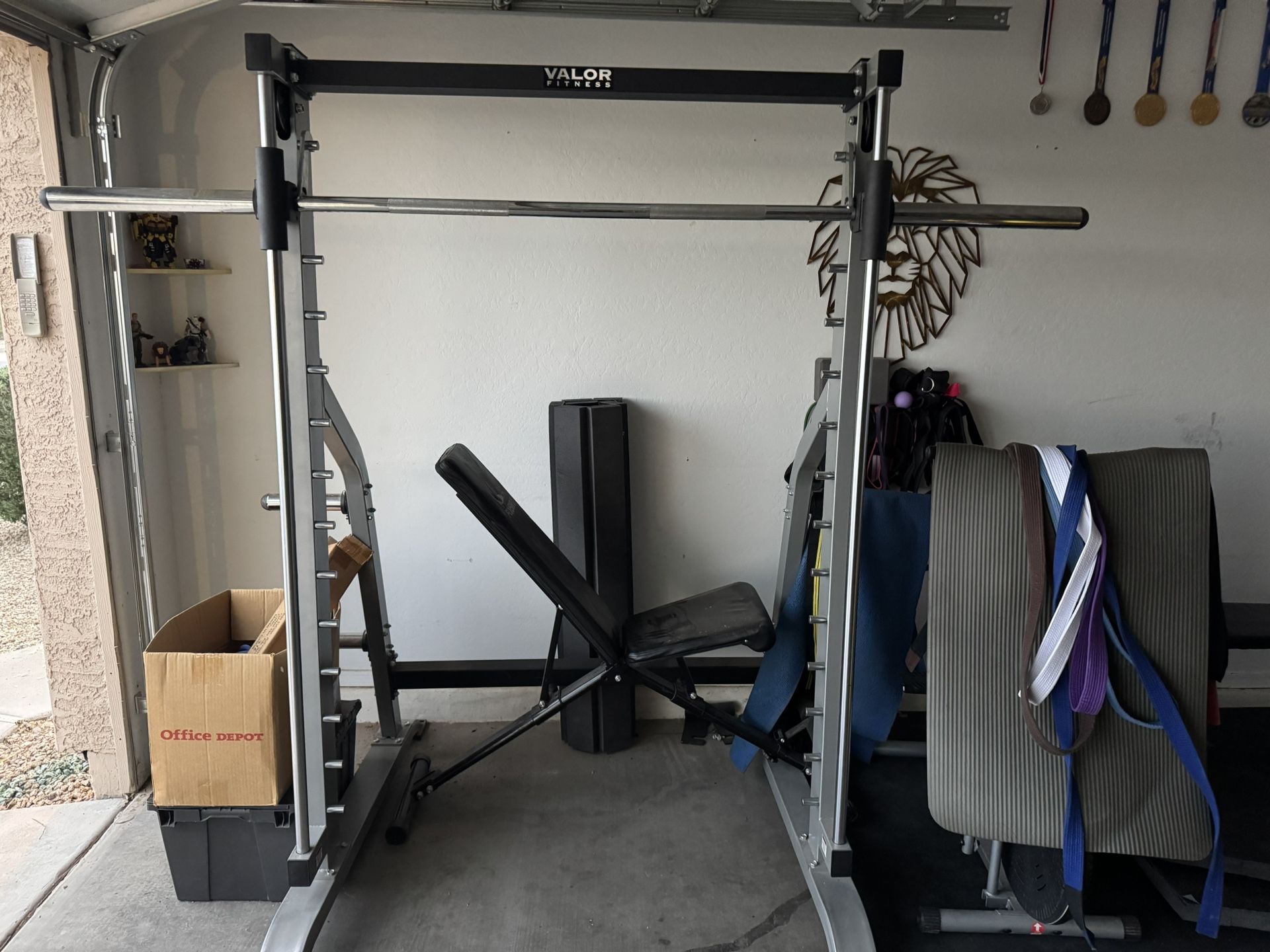 Smith Machine Weights Gym Rack Flooring Lower Back 