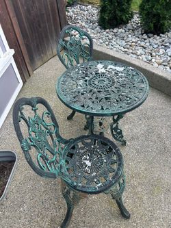 Wrought Iron table and 2 chairs