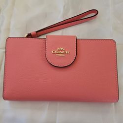 NWT Coach Wallet/Wristlet/Phonecarrier With Tags Lemonade Pink