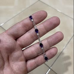 Silver Amethyst Bracelet