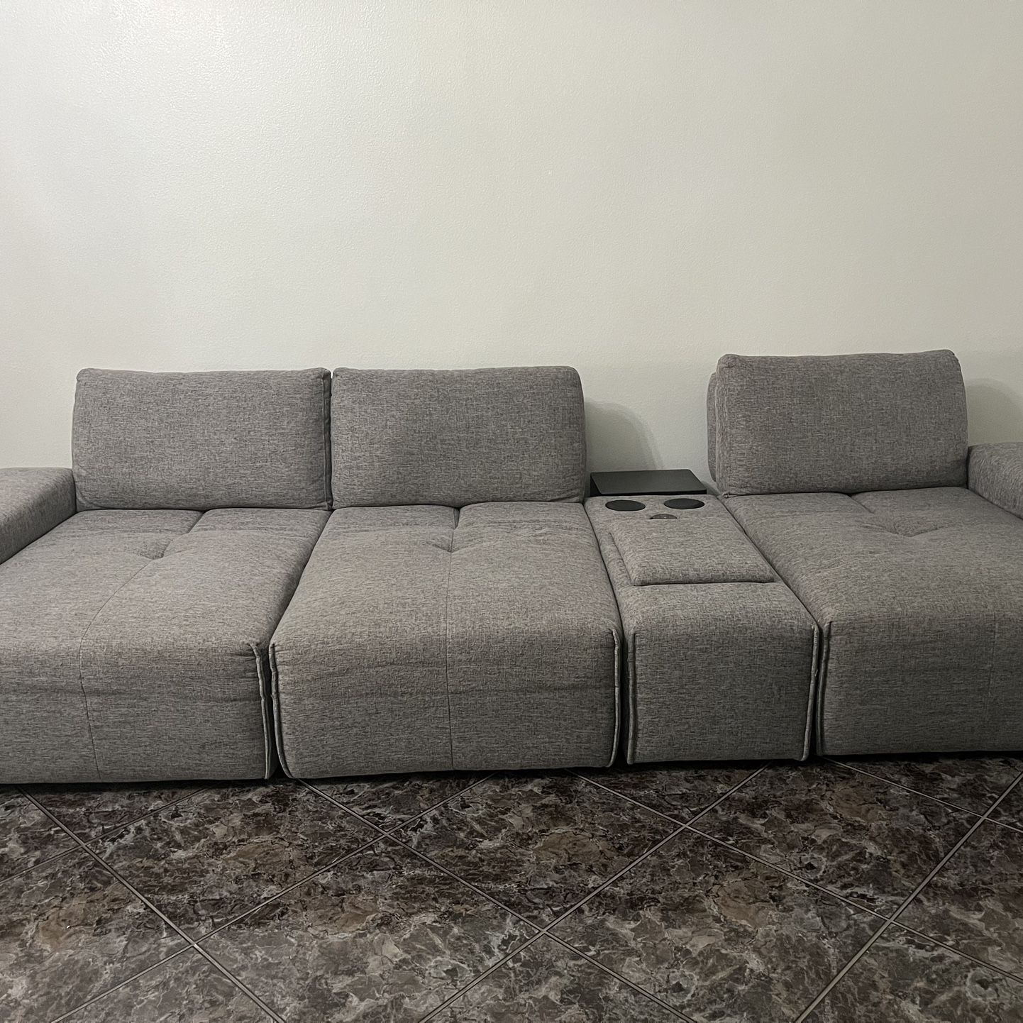 Gently Used 8 Piece Sectional With Bluetooth Storage Speaker 