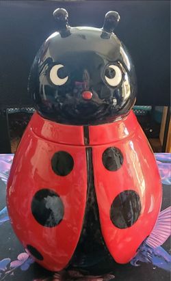 Ceramic Ladybug Cookie Jar