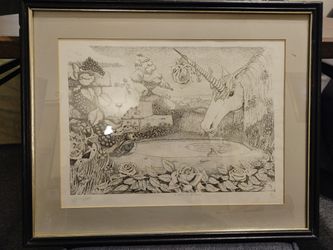 Kevin Drake Vintage Unicorn Signed Art Print