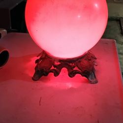 MCM Vintage Brass Eagle / And Vintage Globe (Red) Lamp