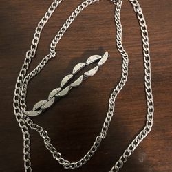 2 silver chains and silver bracelet from JCPenney