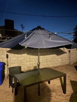 Market Patio Umbrella LED Lighting Solar