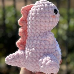 Pink Crochet Dino 🦖 $25 Handmade 🧶 Plushie 🧶 