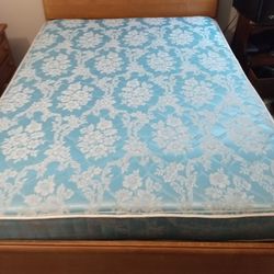 Queen Size Mattress, Bed Spring And Bed Frame 