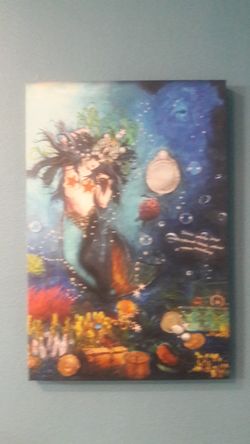 Canvas mermaid painting
