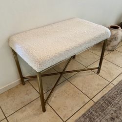 Gold & Sherpa Bench / Ottoman 