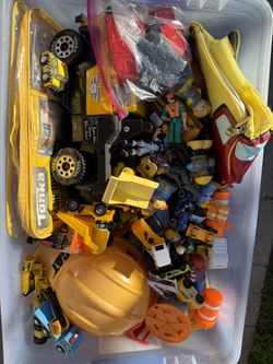 Bin full Of Tonka trucks 