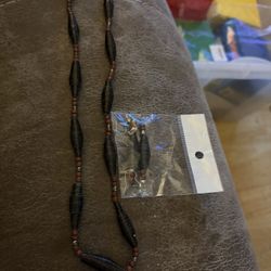 Beaded Necklace And Earrings 