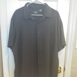 NWOT Haggar black short sleeve casual button down XXL