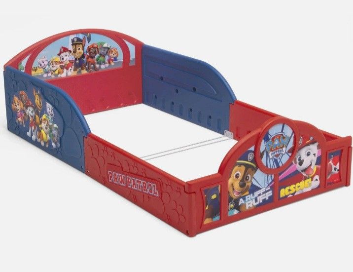 Paw Patrol Toddler Bed And Toy Box. Gently Used In Good Condition