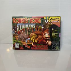 Donkey Kong Country Super Nintendo Snes Cib Complete In Box Good Condition 
