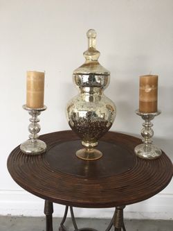 Mercury glass candle holders