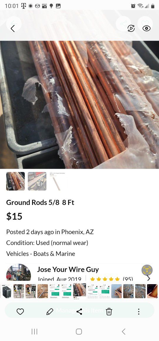 Ground Rods 5/8 × 8ft Price Per Rod