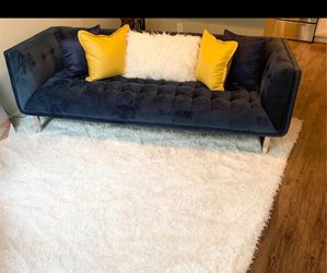 Soft blue Tuffed sofa and chair set