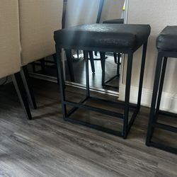 Pair Of Dark Gray Stools 