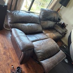 Free Power Recliner Leather Couch