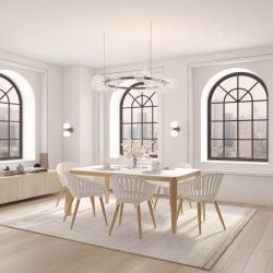 BRAND NEW 7 Piece 100% FSC Certified Wood Duraboard Indoor Furniture White Whit Chairs Dining Set