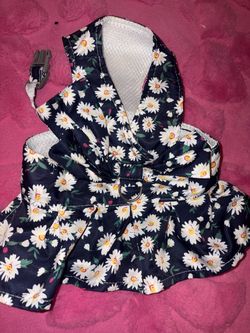 Dog Harness Dress Daisy Floral Print