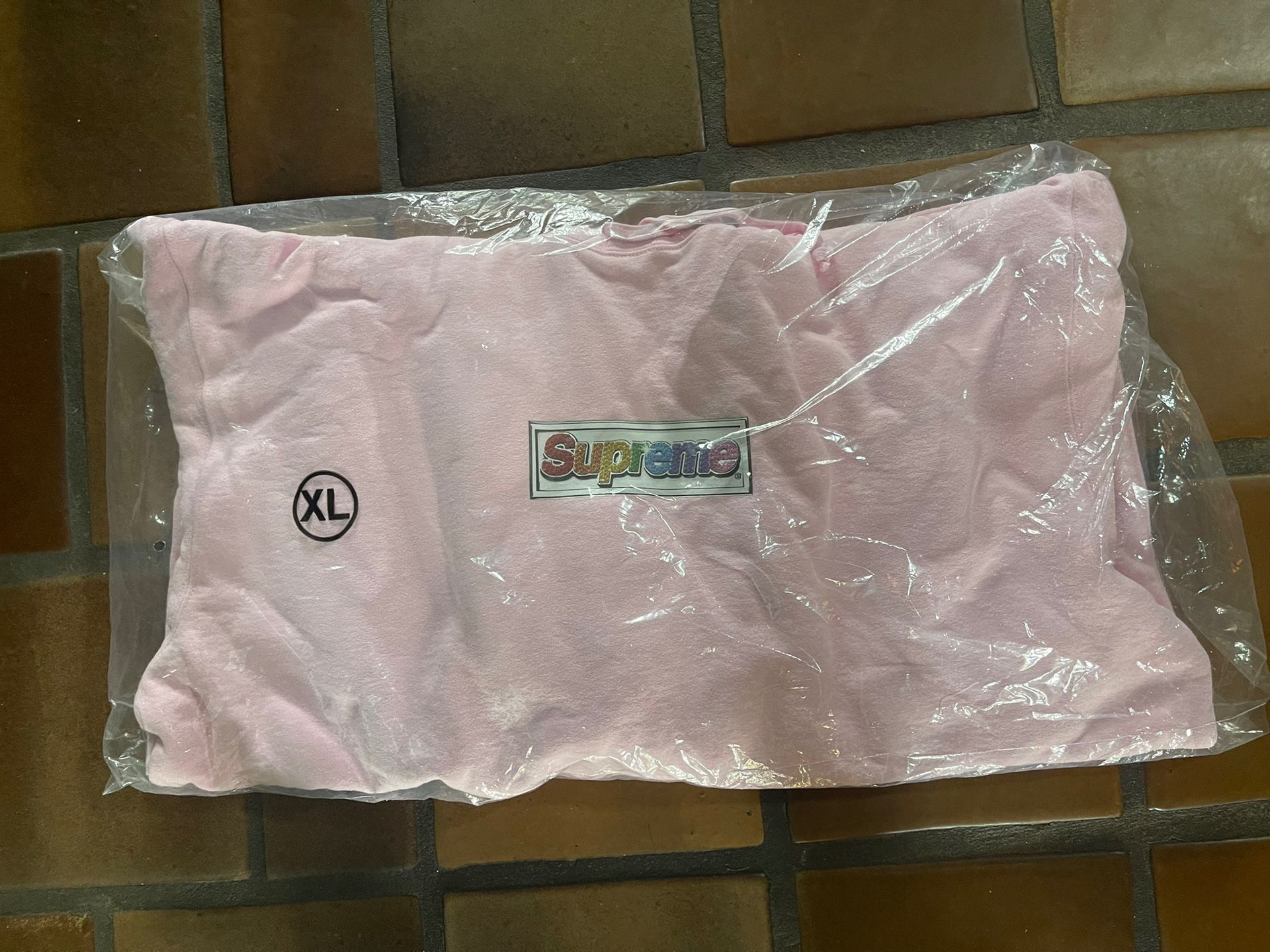Supreme bling box logo hoodie size XL Pink