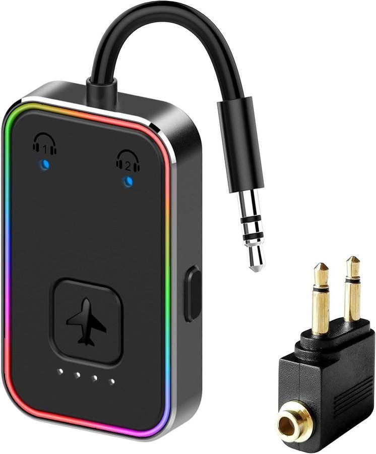 new 2024 Upgraded Pro Airplane Bluetooth 5.4 Transmitter for All Headphones, aptX LL, Supports 2 Headphones/AirPods, Wireless Audio Adapter for in-Fli