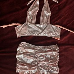 Pink Metallic 2 Piece Set 